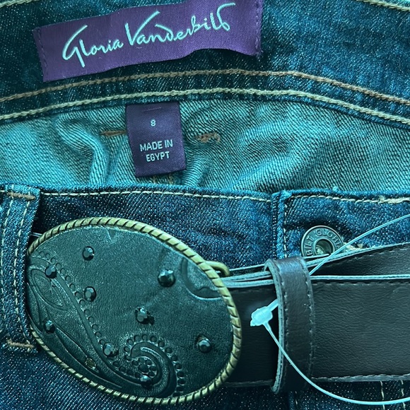 Gloria Vanderbilt Jeans with belt, never worn, like new, Size 8, Blue - Picture 6 of 6